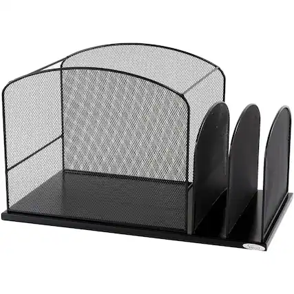 Front. Safco - Safco Onyx 2 Upright Sections Hanging File 11.25" x 19.37" x 11.37" Desktop Black Steel - Black.