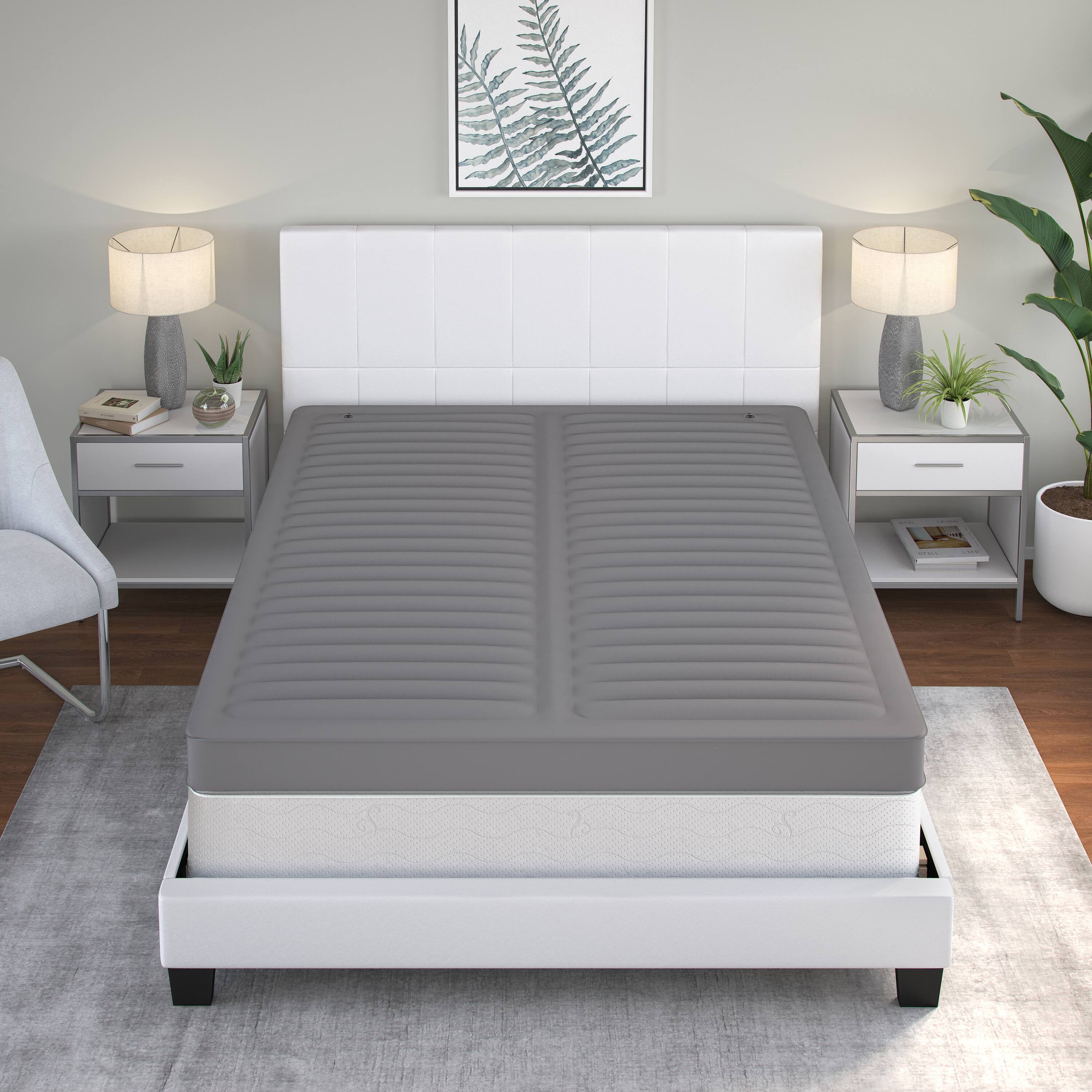Front. TopAire - Boyd Sleep Top Aire Supreme Inflatable Mattress Topper, Dual Side Adjustment, 4 inch height, King Size - GREY.