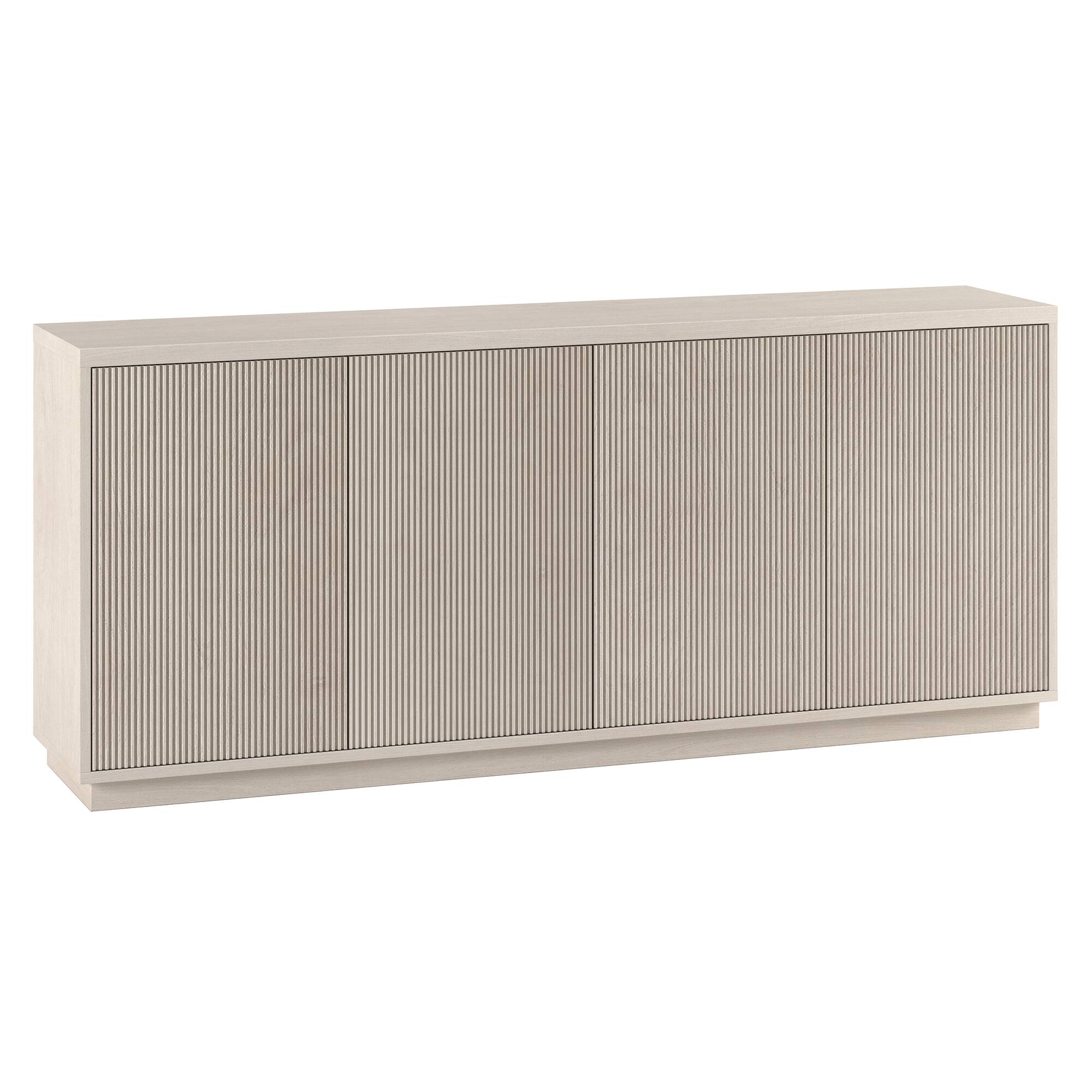 Front. Hudson&Canal - Alston 68" Wide Rectangular Fluted Buffet Table - White.