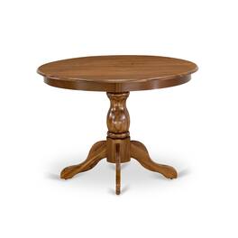 East West Furniture - HBMZ5-AWN-04 5-Piece Dining Table Set Contains a Dining Table and 4 Light Tan Padded Chairs - Sand Blasting Antique - Antique Walnut