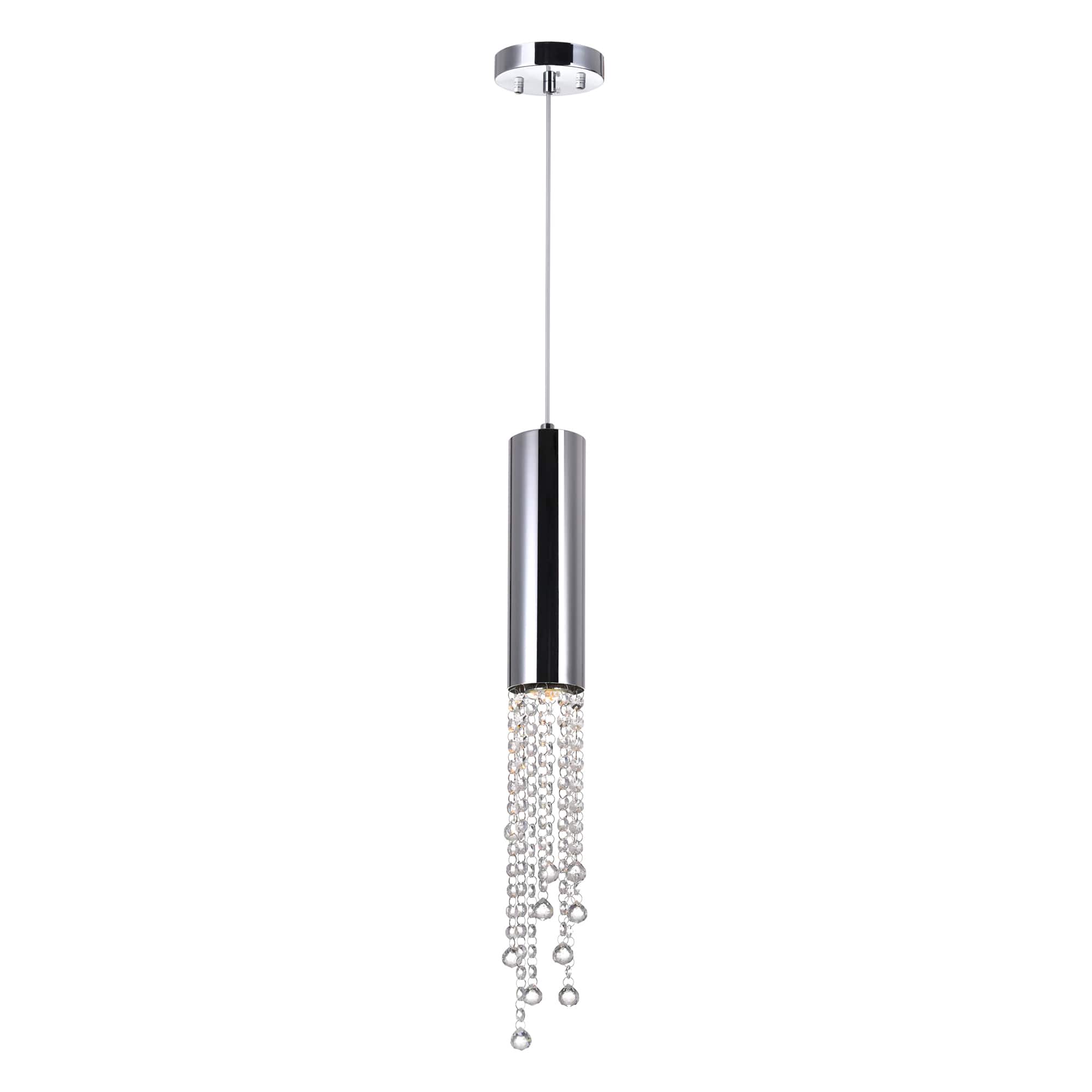 CWI Lighting - Extended 1 Light Down Mini Pendant With Finish - Chrome