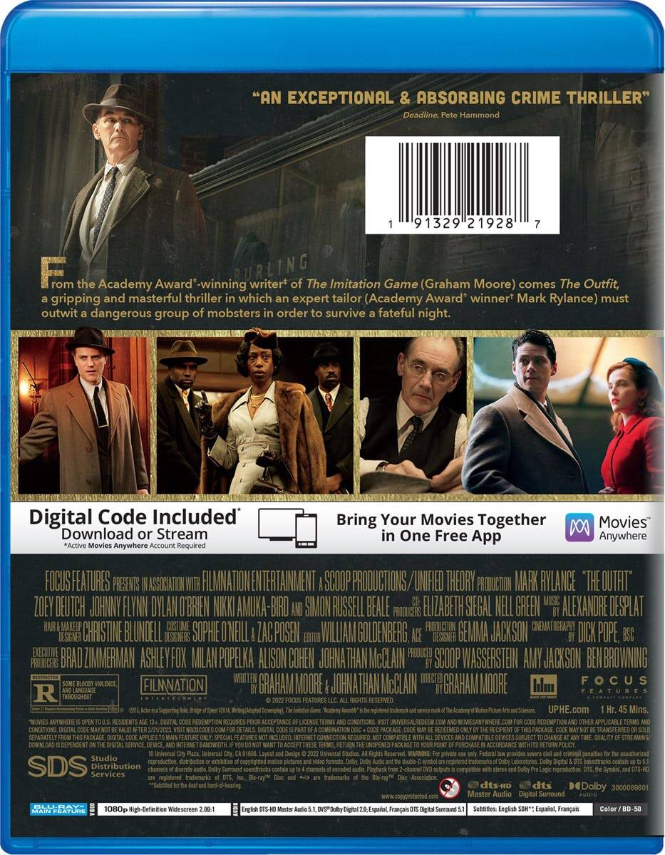 Back. The Outfit (Blu-ray + Digital Copy) [Blu-ray].
