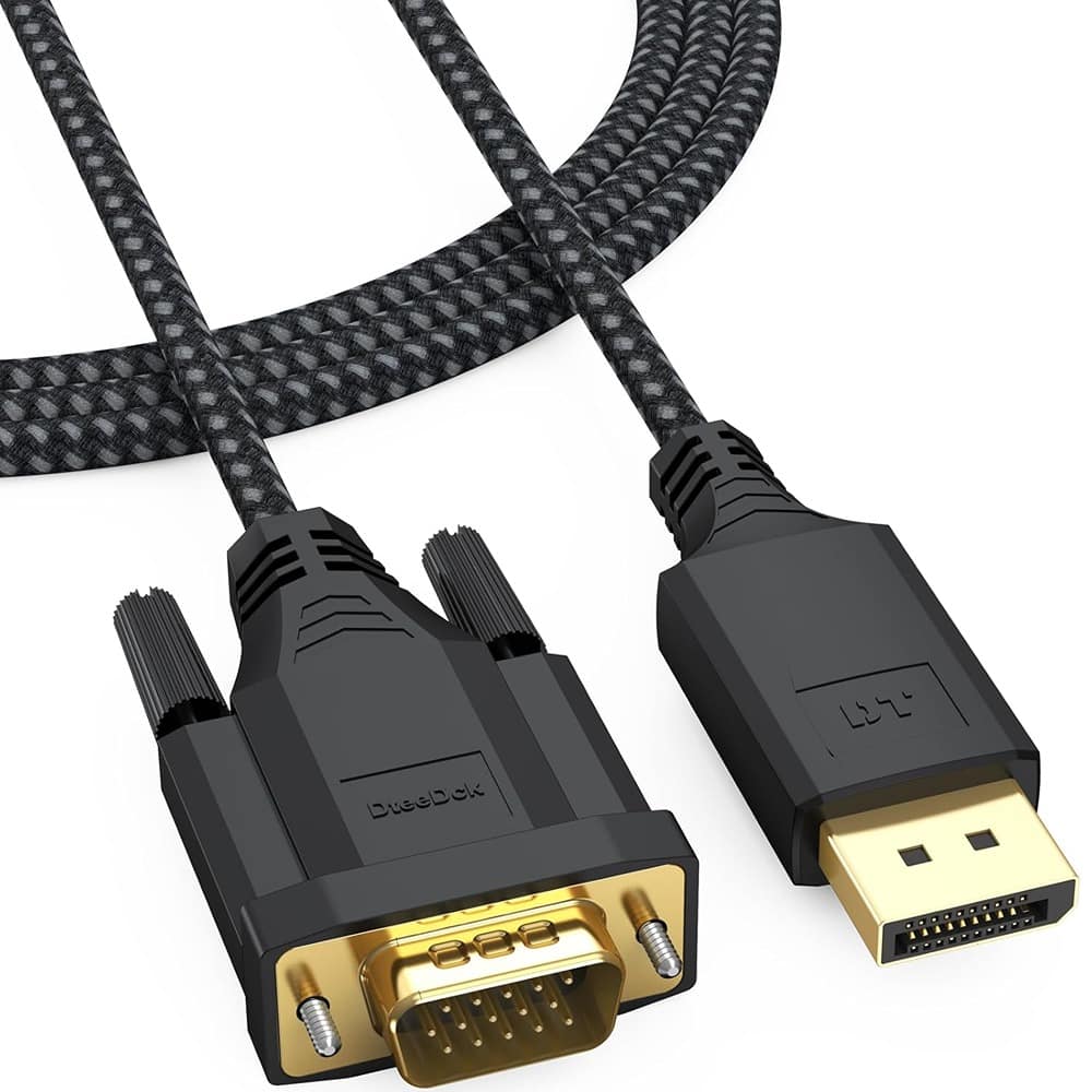 PARKER SLATER - DisplayPort to VGA Cable – 1080P 6 Ft, Male-to-Male Braided Adapter