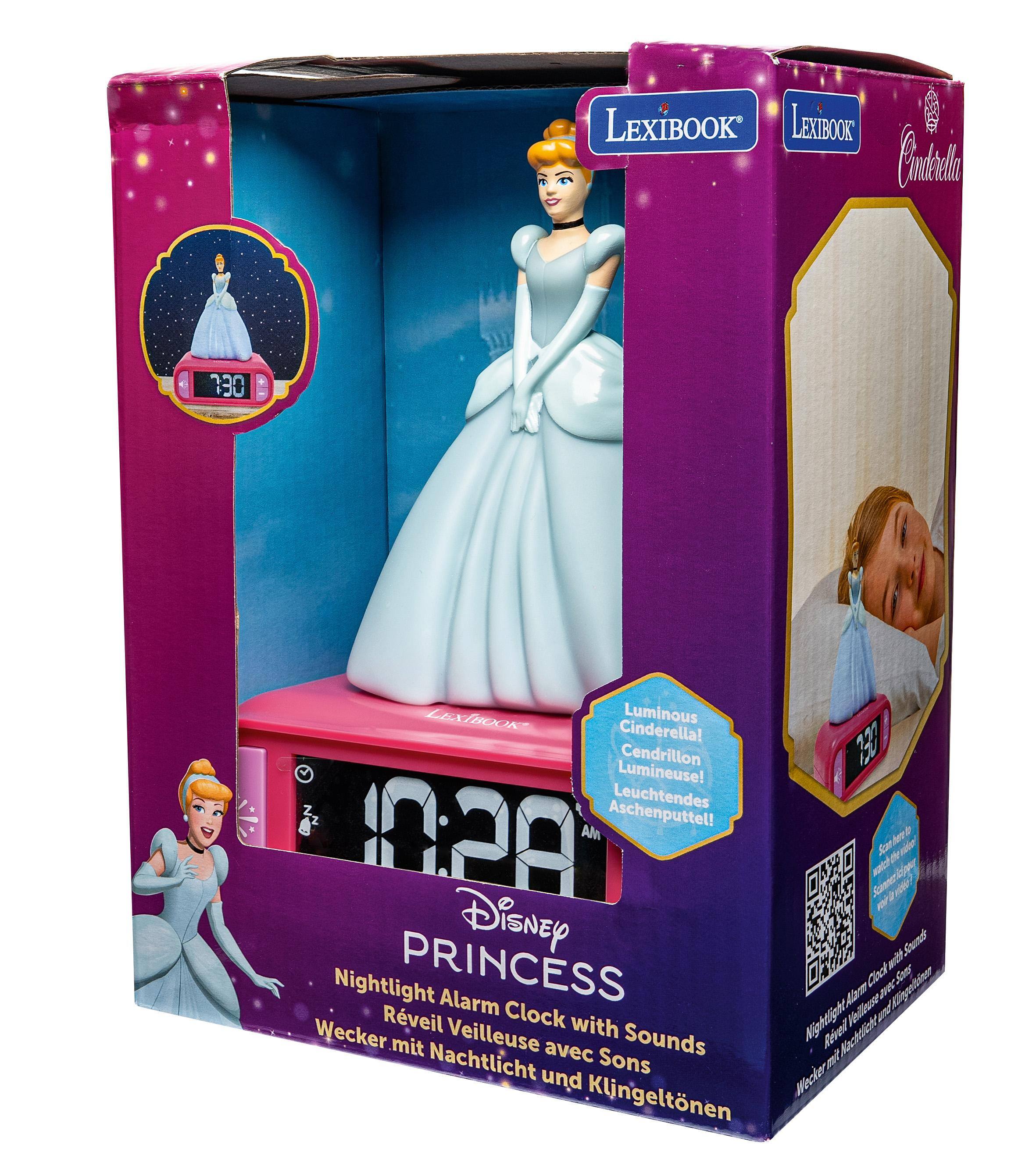 LEXIBOOK Cimtiodo 130 EXBOOk Luminous Cinderella! Cendrillon 738 Lumineuse! Leuchtendes Aschenputtel! 10PA Al aveiion m an uen m odie p2 Disney mtt Gou Nightlight PRINCESS Alarm Alorm Oacl Lvc figicom Ge Rveil Clock with Mightigpht Helleuse e Wecker mit Veilleuse Sounds Rvel Nochfictt Nachtlicht avec Sons Sem und Klingeltnen Wecker