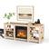 Alt View 1. Winado - 59" Electric Fireplace TV Stand with Remoted 18" Fireplace Storage Cabinet Shelves for TVs Up to 65 inch - Natural Oak.