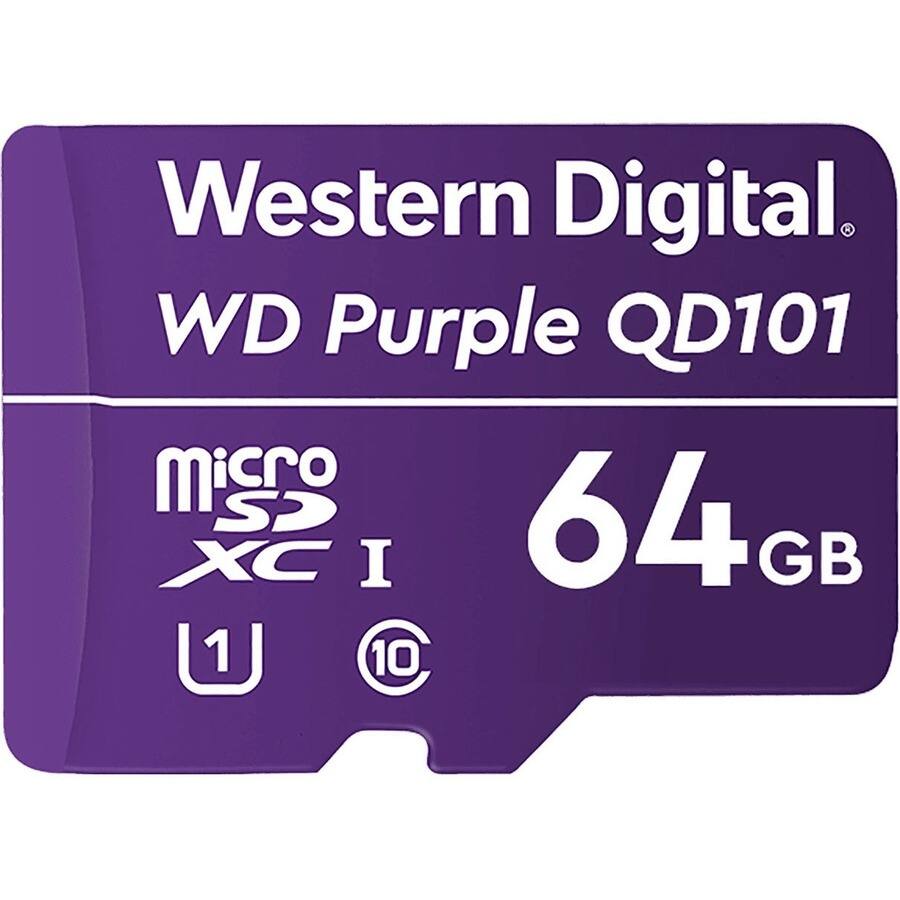 Western Digital  
WD Purple QD101  
Micro SD XC I  
64 GB  
1U  
10