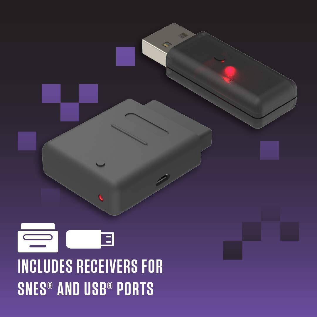 INCLUDES RECEIVERS FOR SNES® AND USB® PORTS