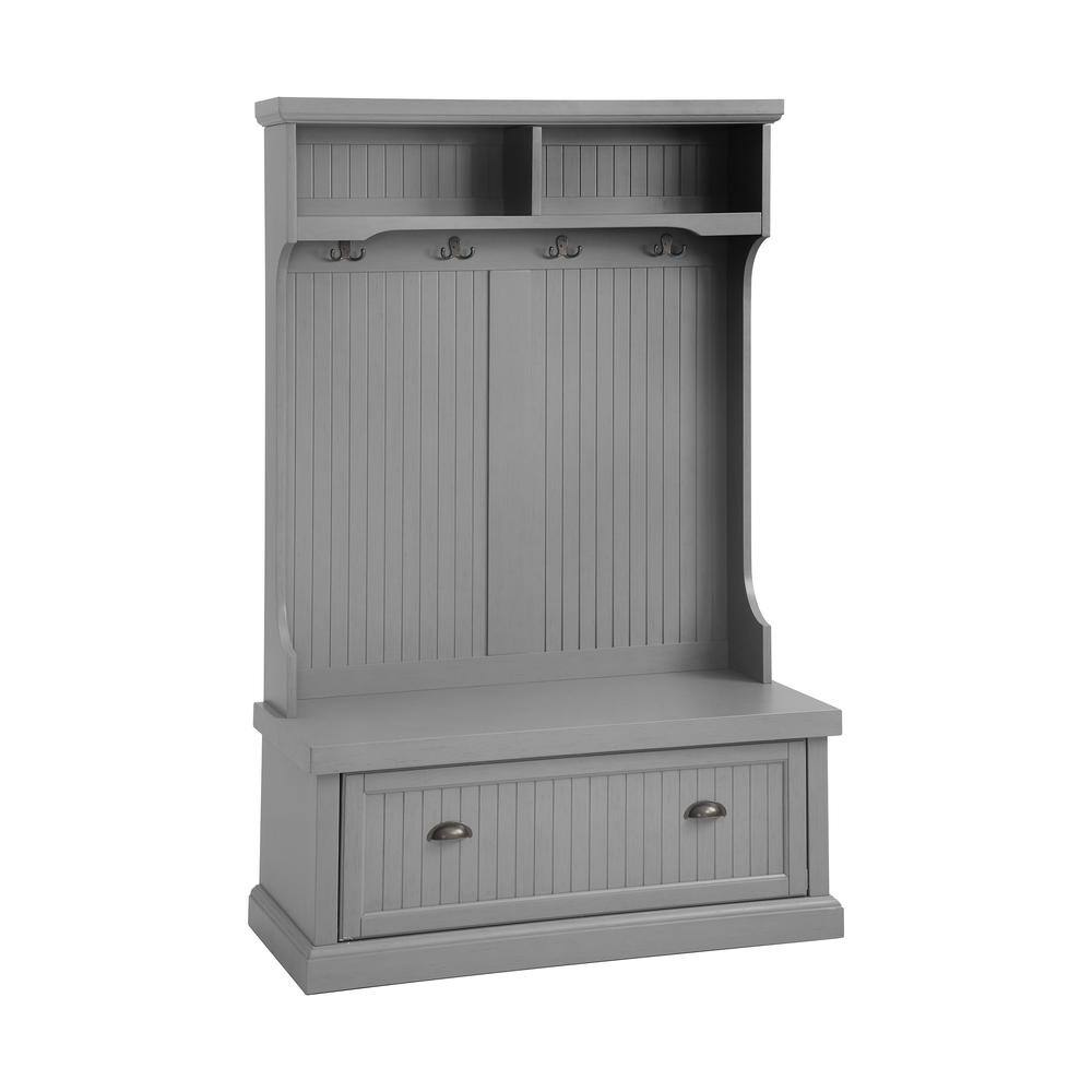 Alt View 4. Crosley Furniture - Seaside Hall Tree - Distressed Gray.