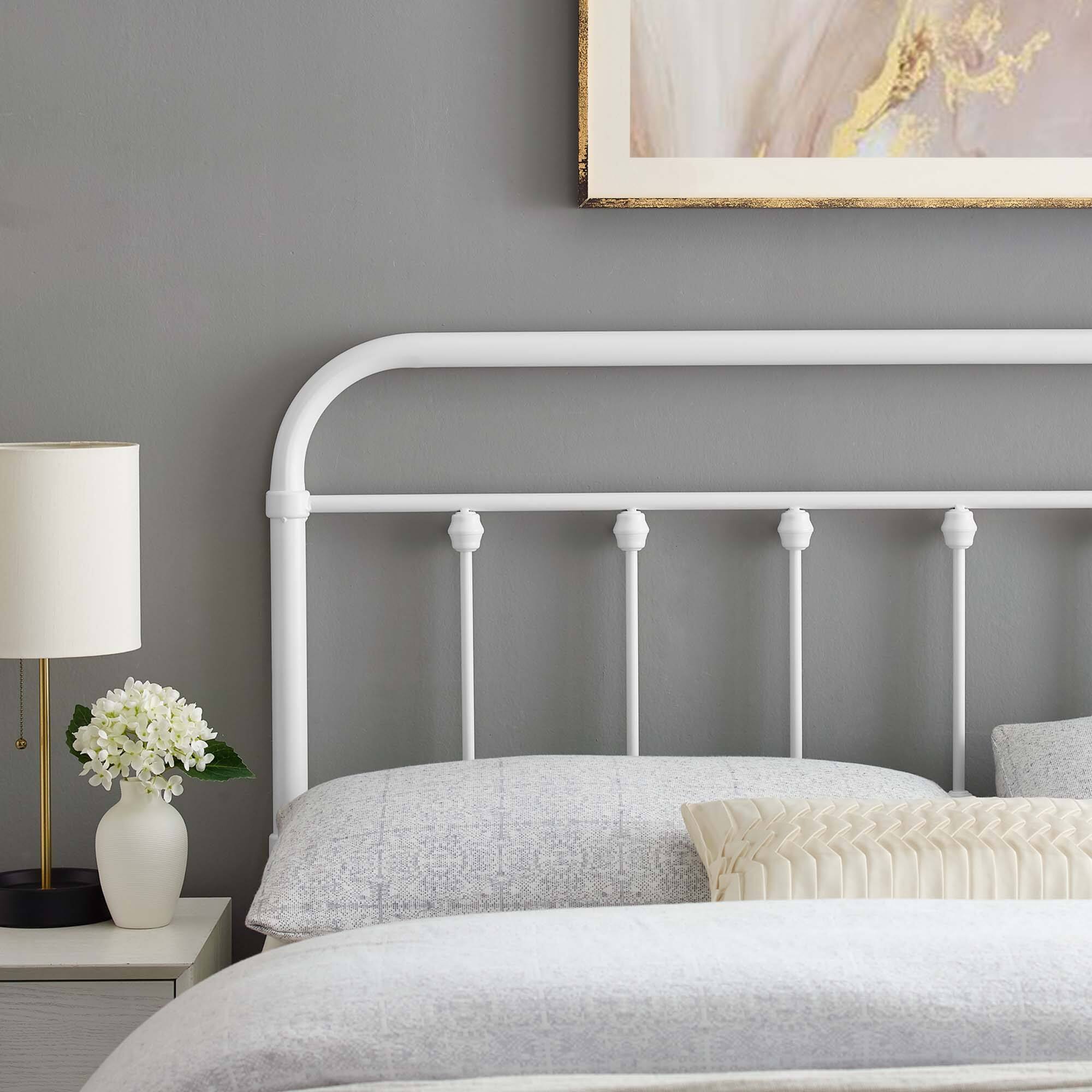 Alt View 2. Modway - Sage Metal Queen Headboard by Modway - White.