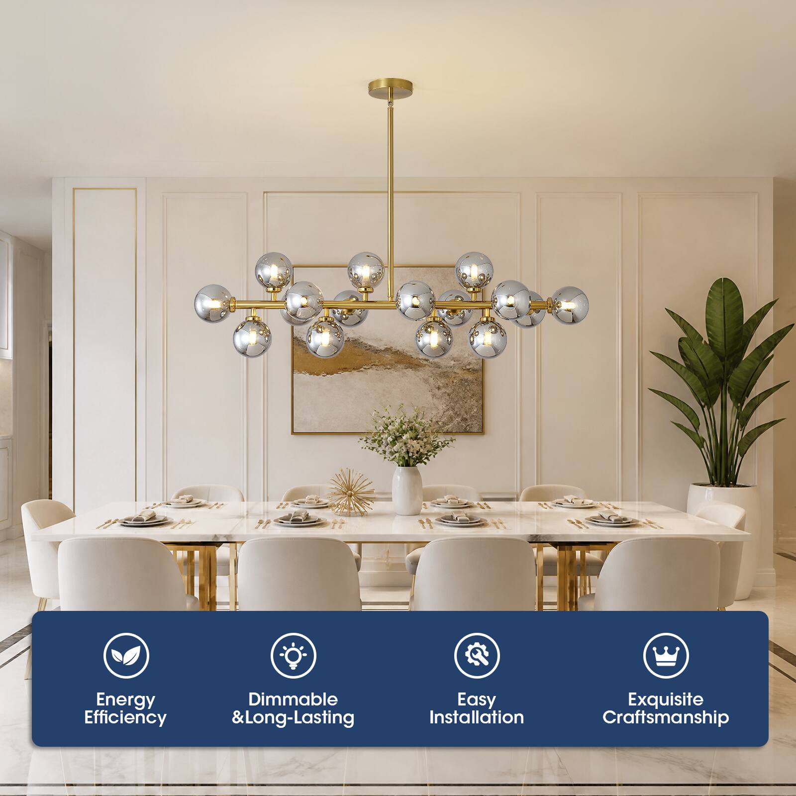 Energy Efficiency, Dimmable & Long-Lasting, Easy Installation, Exquisite Craftsmanship