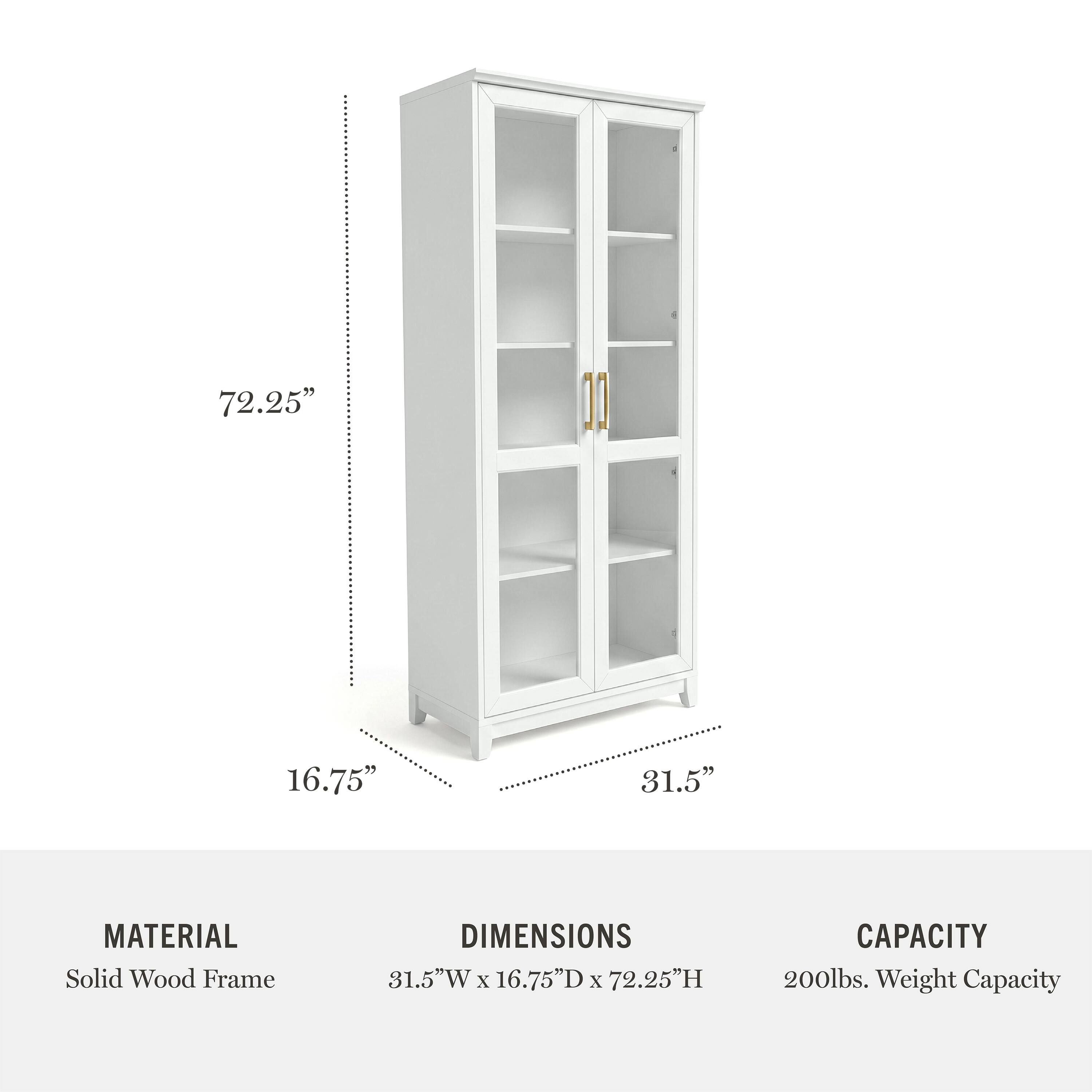 72.25" 16.75" 31.5"  
MATERIAL: Solid Wood Frame  
DIMENSIONS: 31.5"W x 16.75"D x 72.25"H  
CAPACITY: 200lbs. Weight Capacity