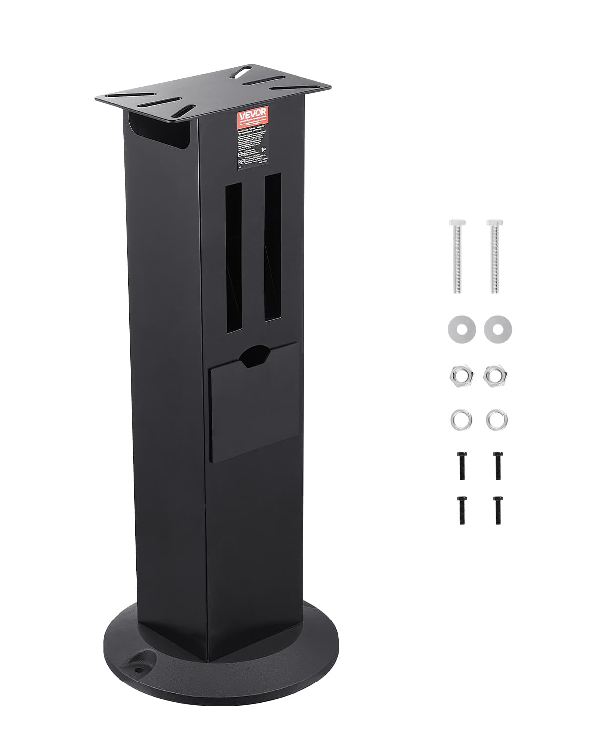 VEVOR - Bench Grinder Stand, Heavy-Duty Bench Grinder and Vise Floor Pedestal with 11" x 6.7" Mounting Plate - Black