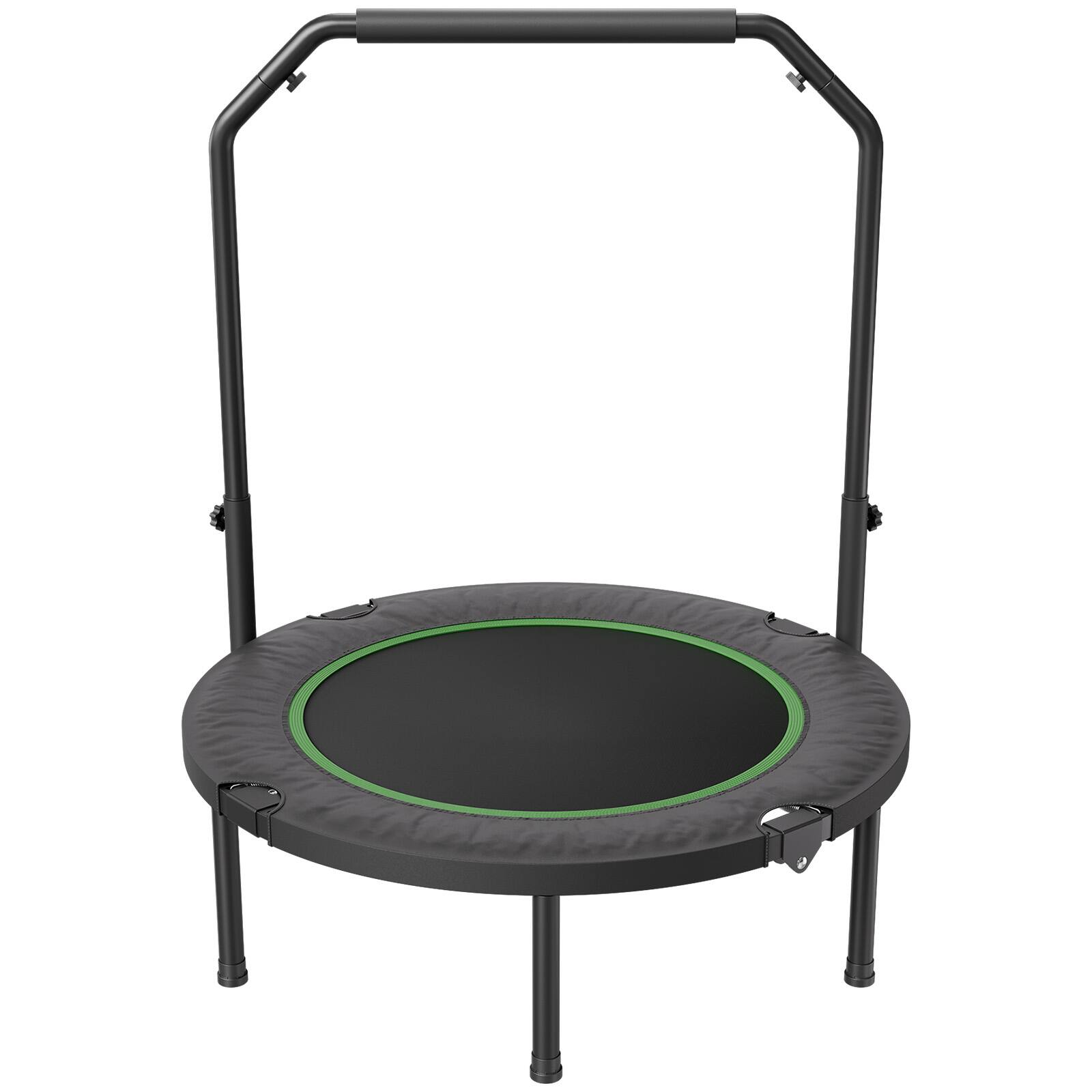Alt View 5. VEVOR - Foldable Mini Trampoline, 40 Inch Fitness Rebounder, Max Load 330lbs Exercise Trampoline, Stable & Quiet Trampoline - Black.
