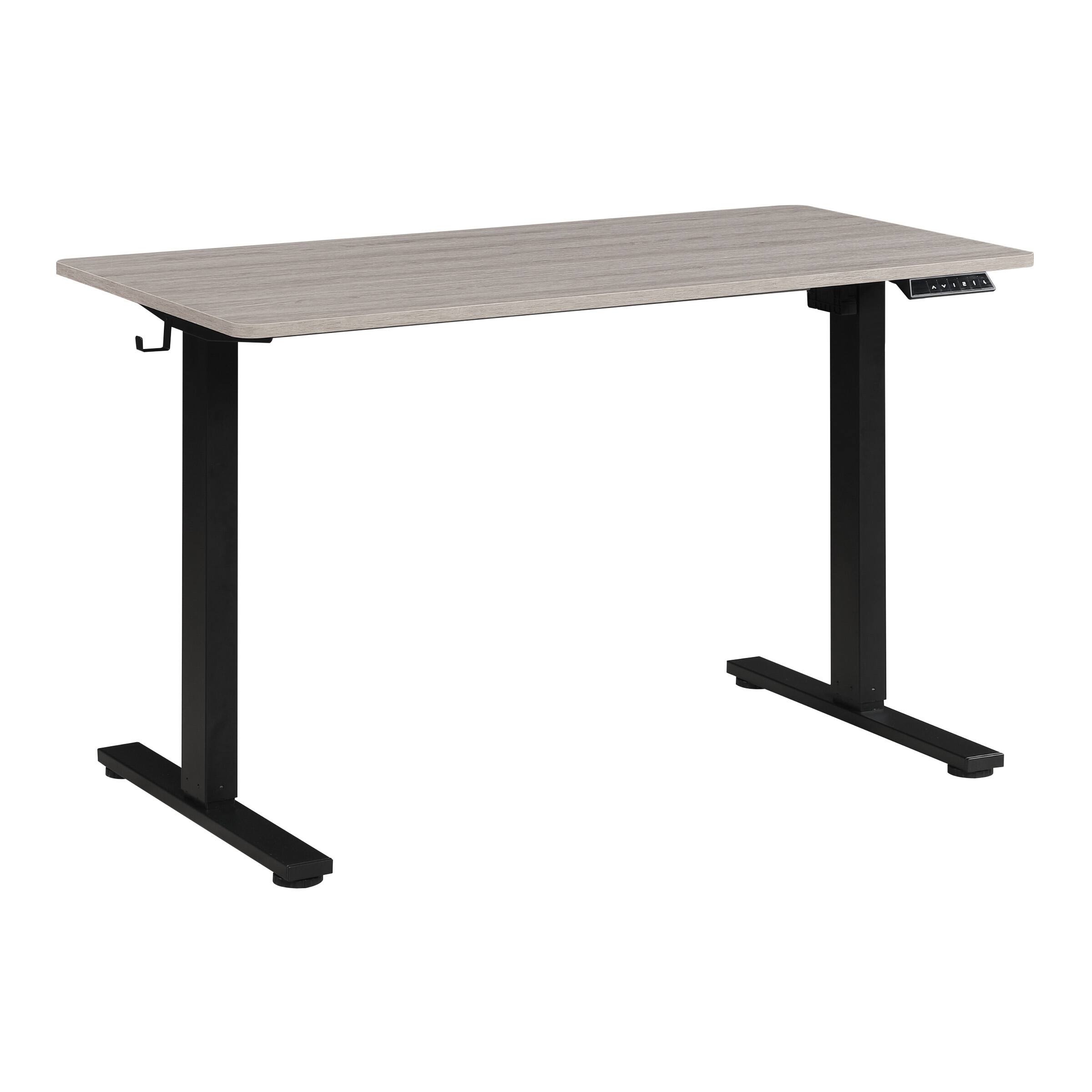 Angle. OSP Home Furnishings - Primo Sit/Stand Electric 48" Desk - Black / Light Grey.