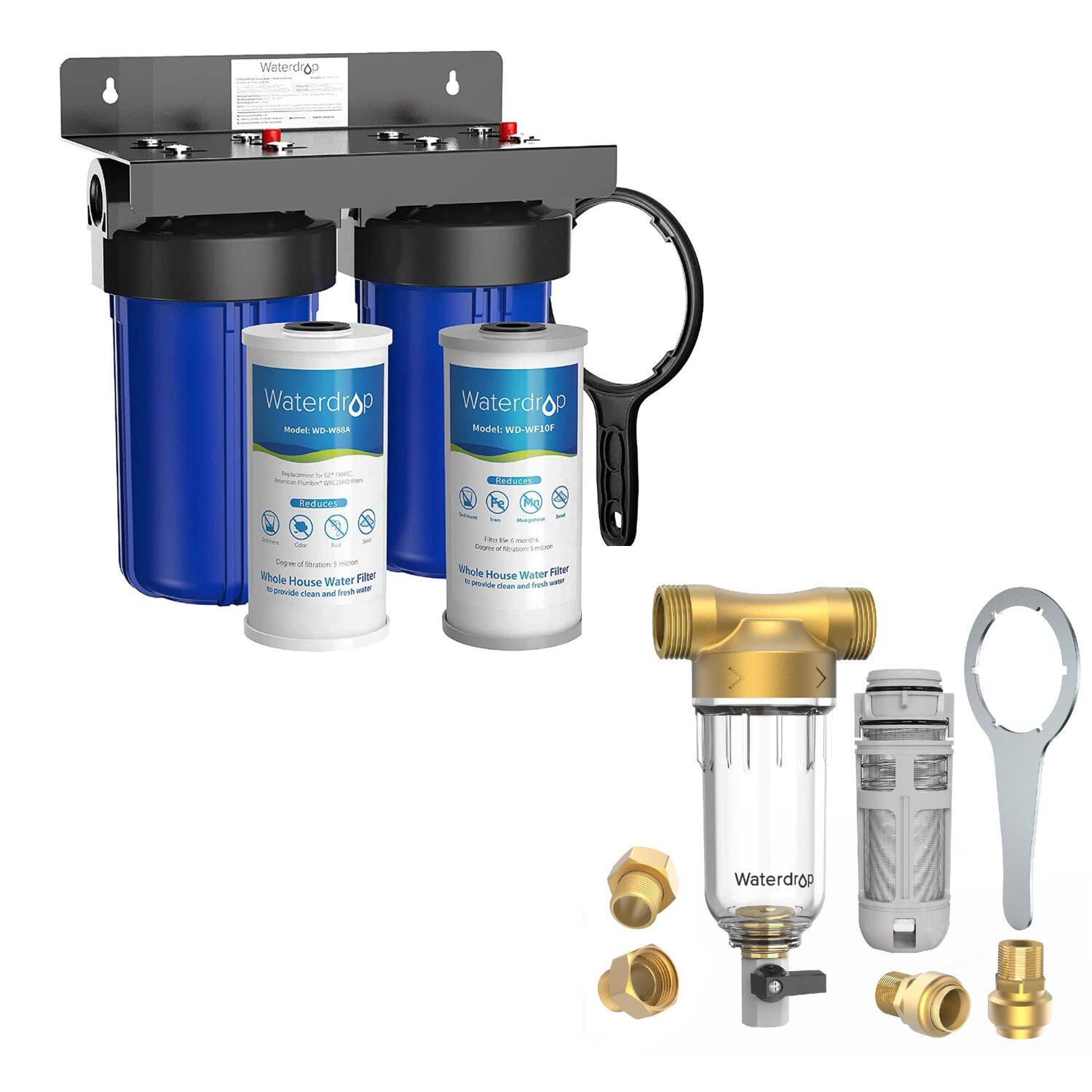 Waterdrop - WHF21-FG Whole House Water Filter System Extra WD-RPFK Filter - Blue