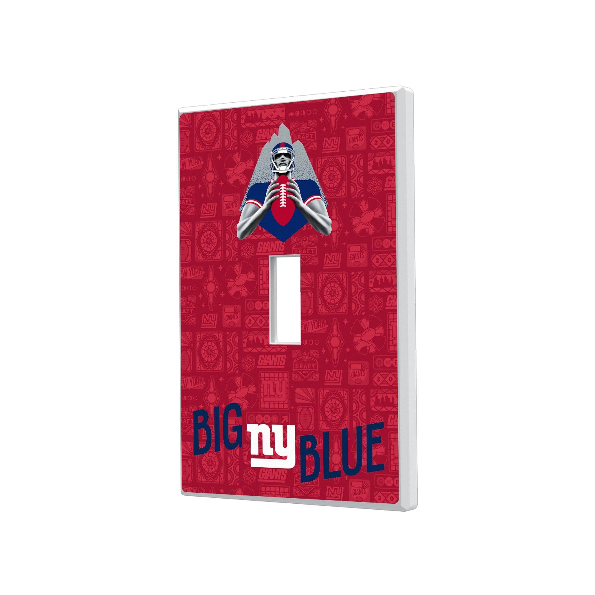 Keyscaper - New York Giants 2024 Illustrated Limited Edition Single Toggle Light Switch Plate - White