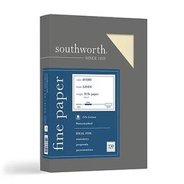 Southworth - 8.5" x 11" Business Paper, 32 lbs., 100 Brightness, 250/Box (J568C) - Ivory
