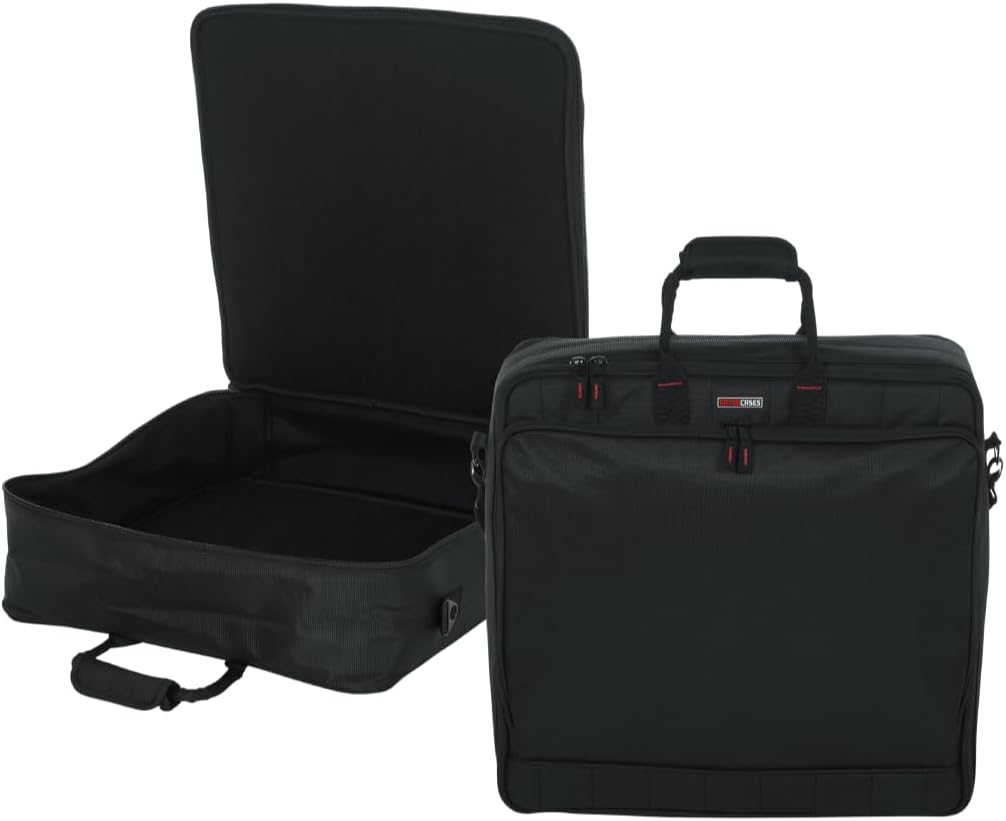 Left. Gator - Padded Nylon Mixer and Equipment Bag with Removable Shoulder Strap - 20" x 20" x 5.5".