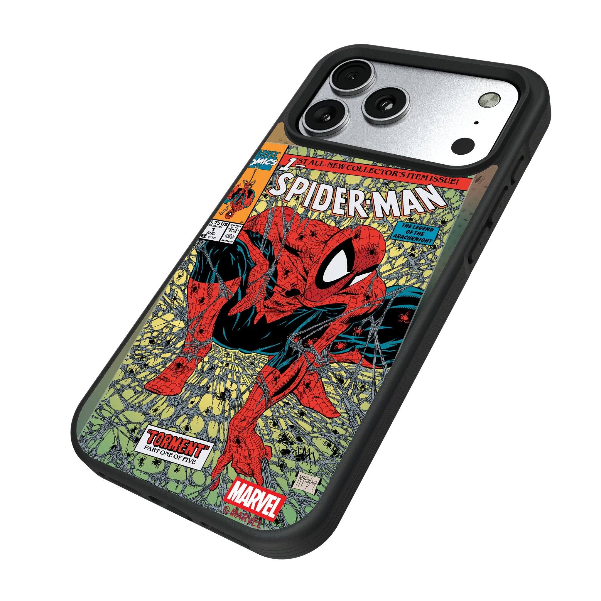 Sure, here is the corrected and grouped text from the image:

---

**MARVEL COMICS**

**SPIDER-MAN**

**ALL-NEW COLLECTOR'S ITEM ISSUE!**

**THE LEGEND OF ARACHNIGHT**

**TORMENT PART ONE OF FIVE**

**MARVEL**

---