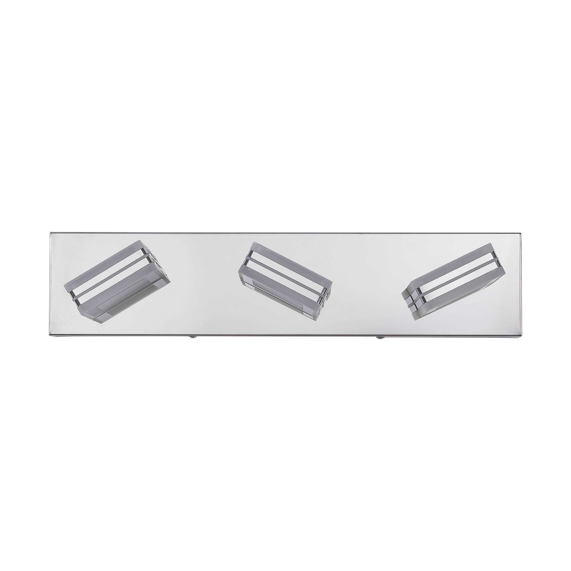 Alt View 5. HOMLUX - 19.69 in. 3 Lights Chrome LED Vanity Light Bar Vanity Accent Lighting Fixtures and Metal Wall Sconces with Acrylic Shade.