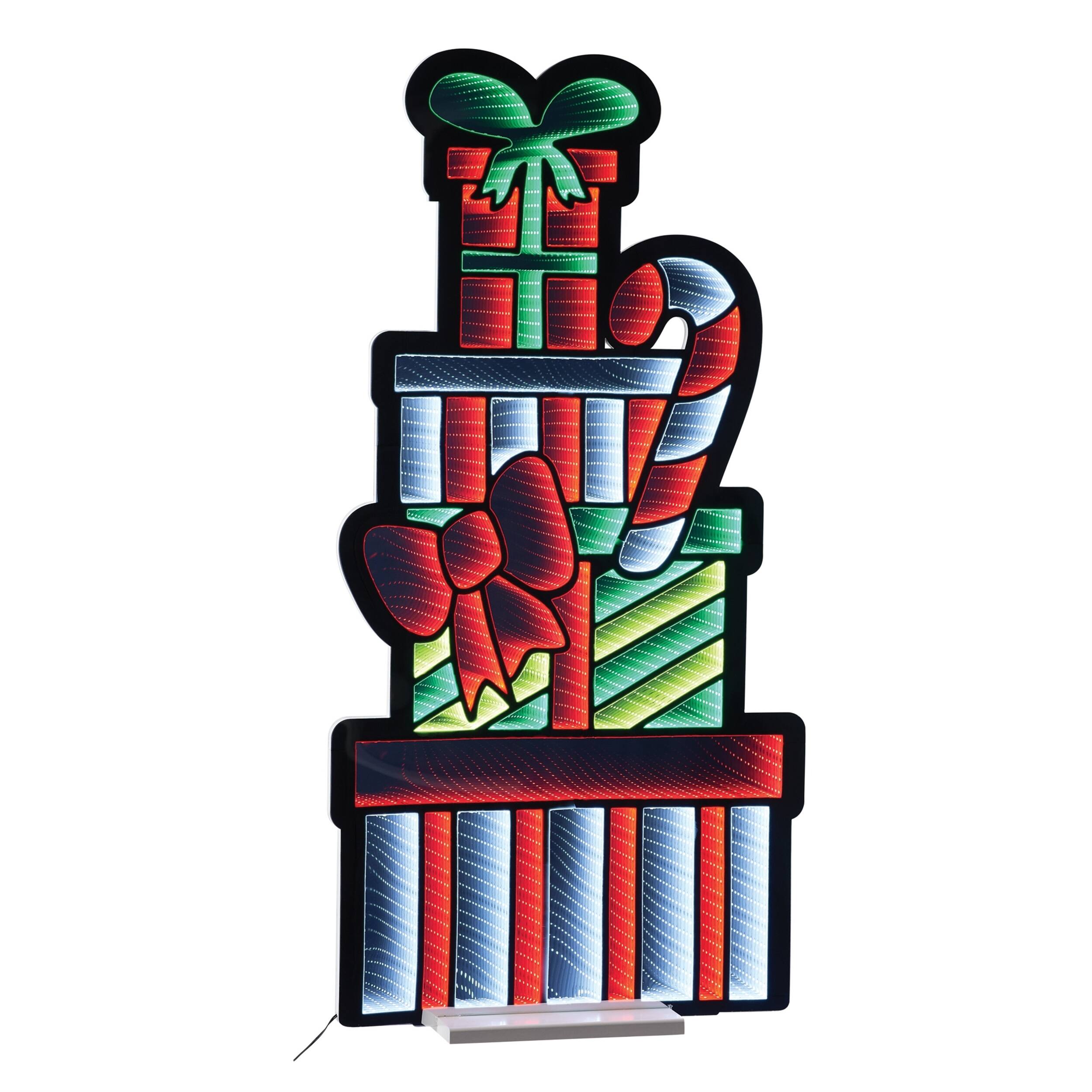 BreeBe - Package Stack and Candy Cane Ekkolight 47"H - Red, White, Green