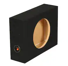 Front. QPower - Q Power Shallow Single 12 In Sealed MDF Truck Subwoofer Enclosure Box, Charcoal - Charcoal Gray.