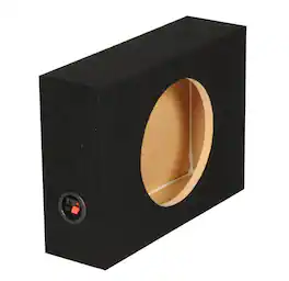 QPower - Q Power Shallow Single 12 In Sealed MDF Truck Subwoofer Enclosure Box, Charcoal - Charcoal Gray