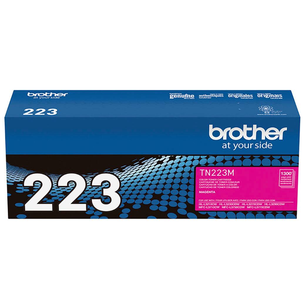 Brother at your side TN223M 1300 amn we TE TEREn CARTRIDGE - CARTOUCHE - rom LEAA eum CARTUCHO -E TOER A COOR CARTUCHO 1 TOn COLORIO MAGENTA Fe LnE wT POLE uns -.- A  UN CON PAA unas OM HL-L321DCW HLL3230COW HU13270COW HL-L3290COW HL MFG-L3710GW MFC-L3750COW MFC-L3770COW