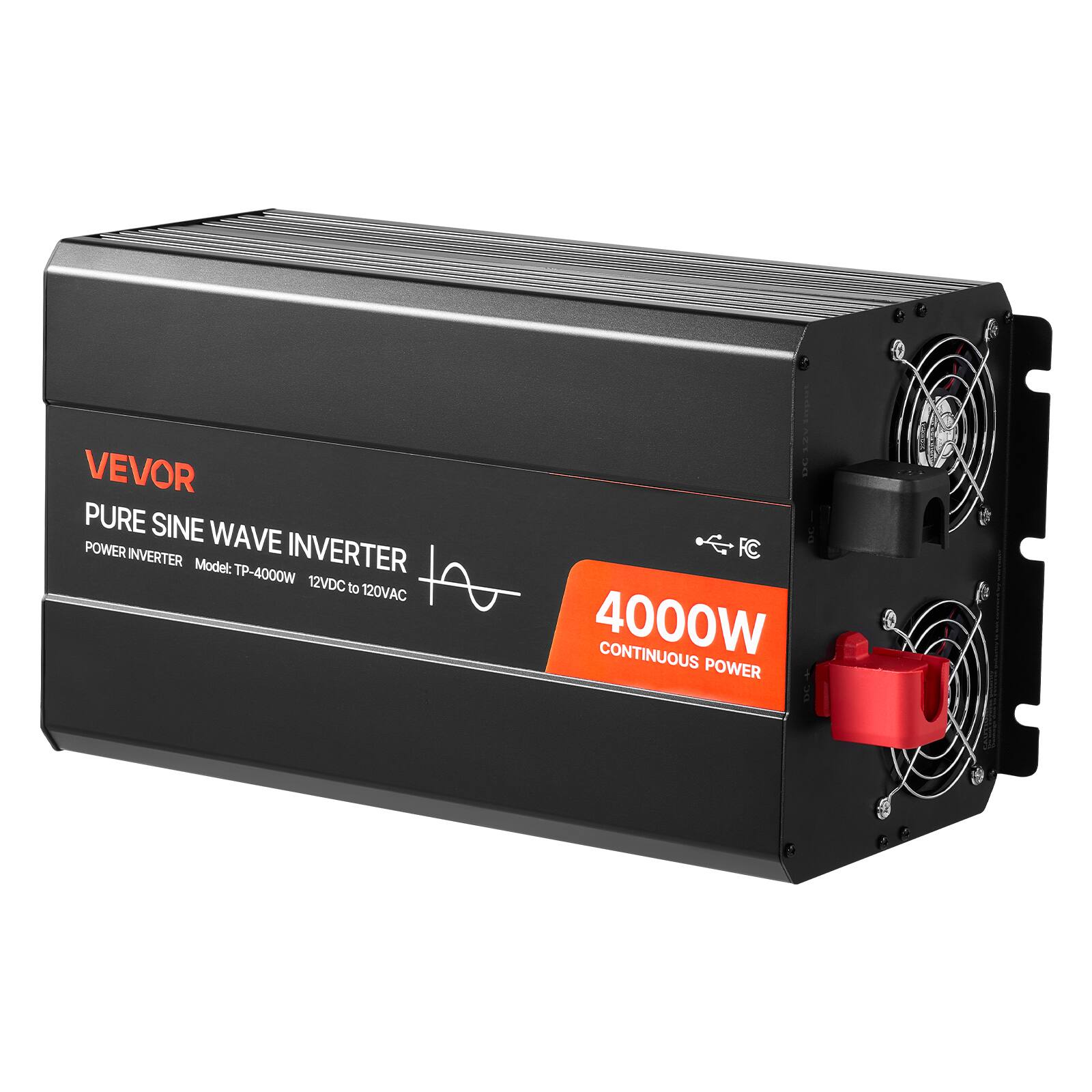 VEVOR PURE SINE WAVE POWER INVERTER  
Model: TP-4000W  
12VDC to 120VAC  
4000W CONTINUOUS POWER