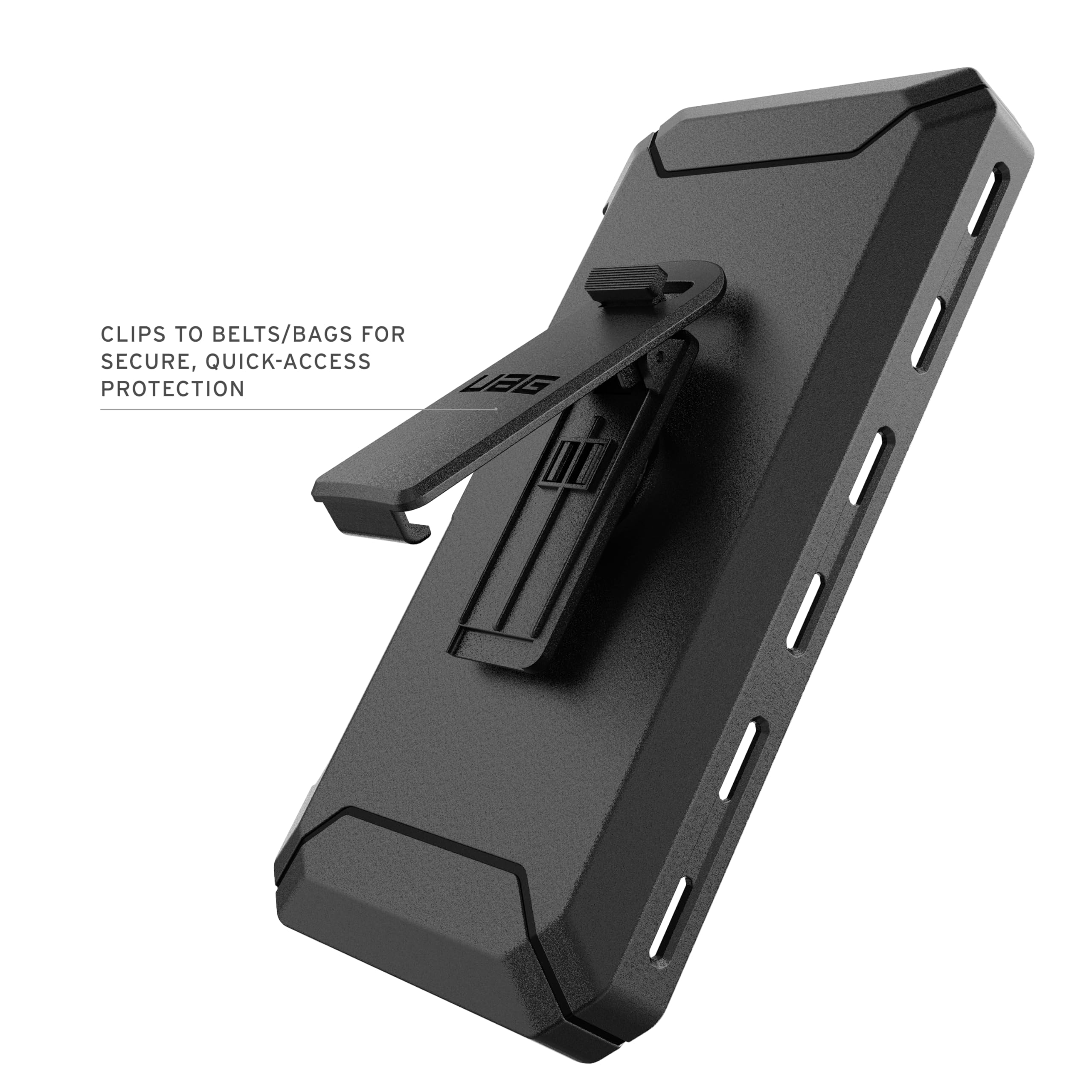 CLIPS TO BELTS/BAGS FOR SECURE, QUICK-ACCESS PROTECTION