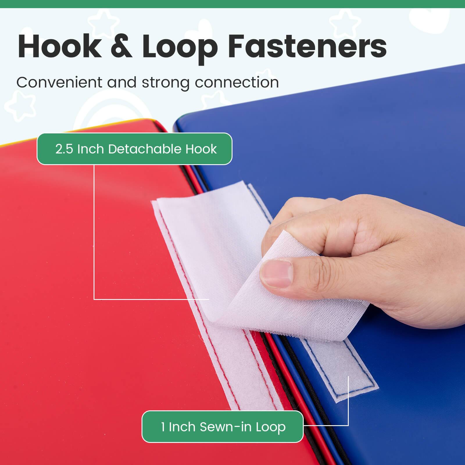 Hook & Loop Fasteners  
Convenient and strong connection  

2.5 Inch Detachable Hook  
1 Inch Sewn-in Loop
