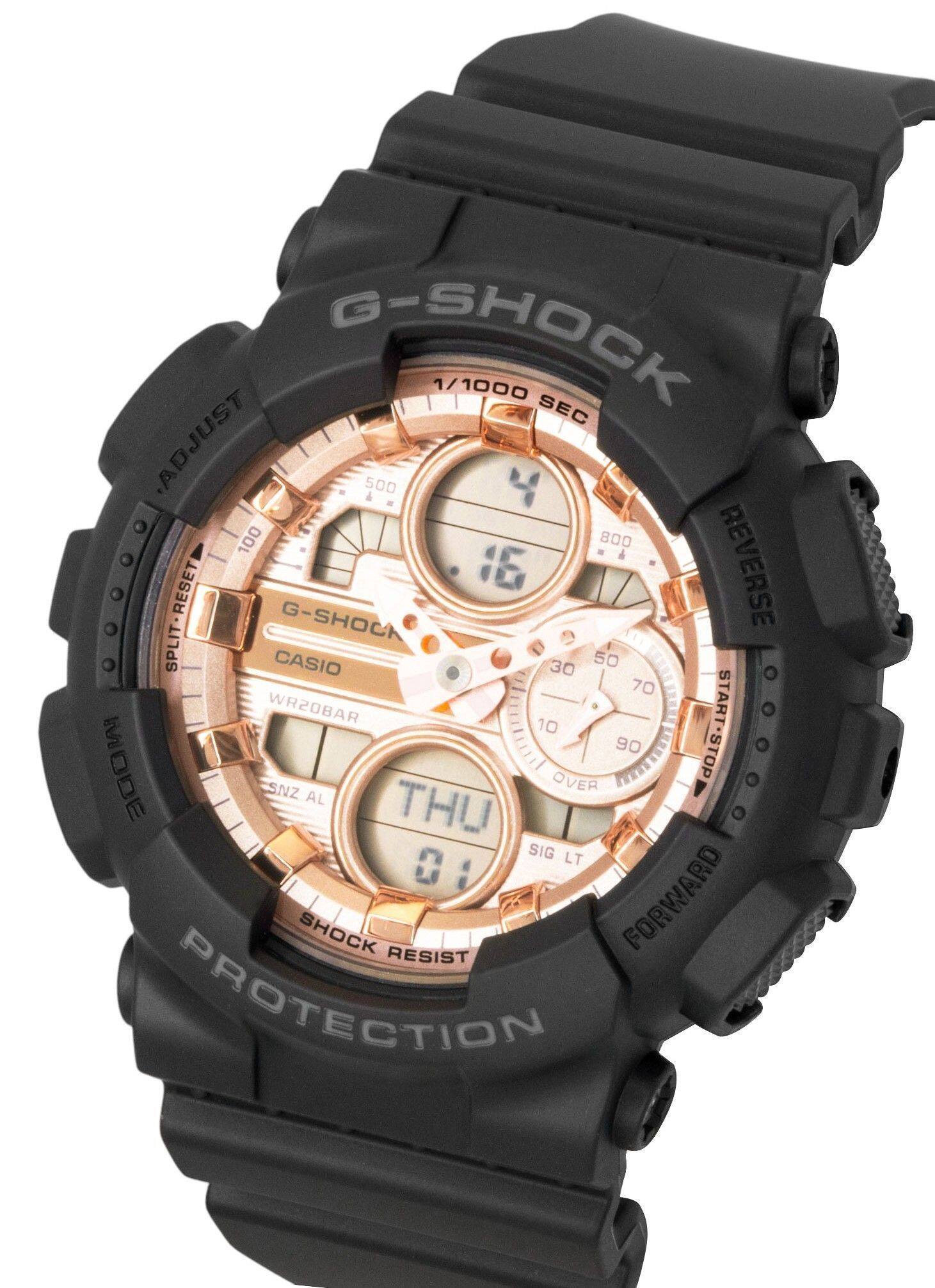 G-SHOCK 1/1000 SEC ADJUST 500 100 800 RESET G-SHOCK REVERSE SPLIT CASIO 30 50 70 RABOSAW 10 START-STOP 90 MODE SNZ AL THU OVER SIG LT 01 SHOCK RESIST FORWARD PROTECTION