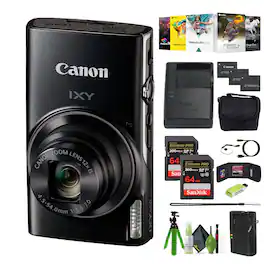 Canon - Compact Digital Camera IXY 650 12x Optical Zoom IXY650 - Bundle (International Version) - Black