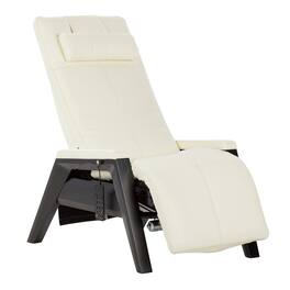 Human Touch - Gravis ZG Leather Zero Gravity Recliner with Air Massage, Multi-Zone Heat, Power Headrest & App Control - Black Frame / Bone Leather