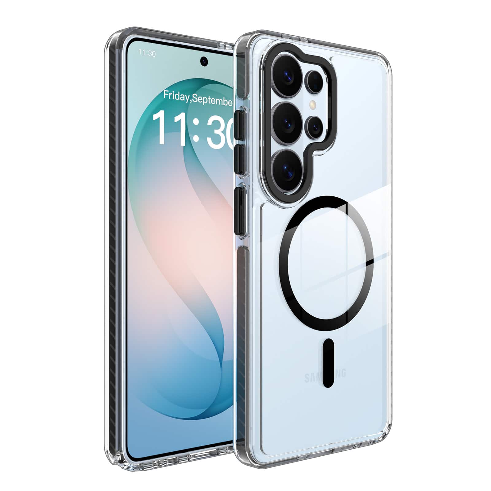 UUCOVER - Magnetic Case for Samsung Galaxy S26 Ultra,Shockproof TPU+PC Clear Case Compatible with MagSafe Transparent Back Cover - Black price history on PriceWatchPro