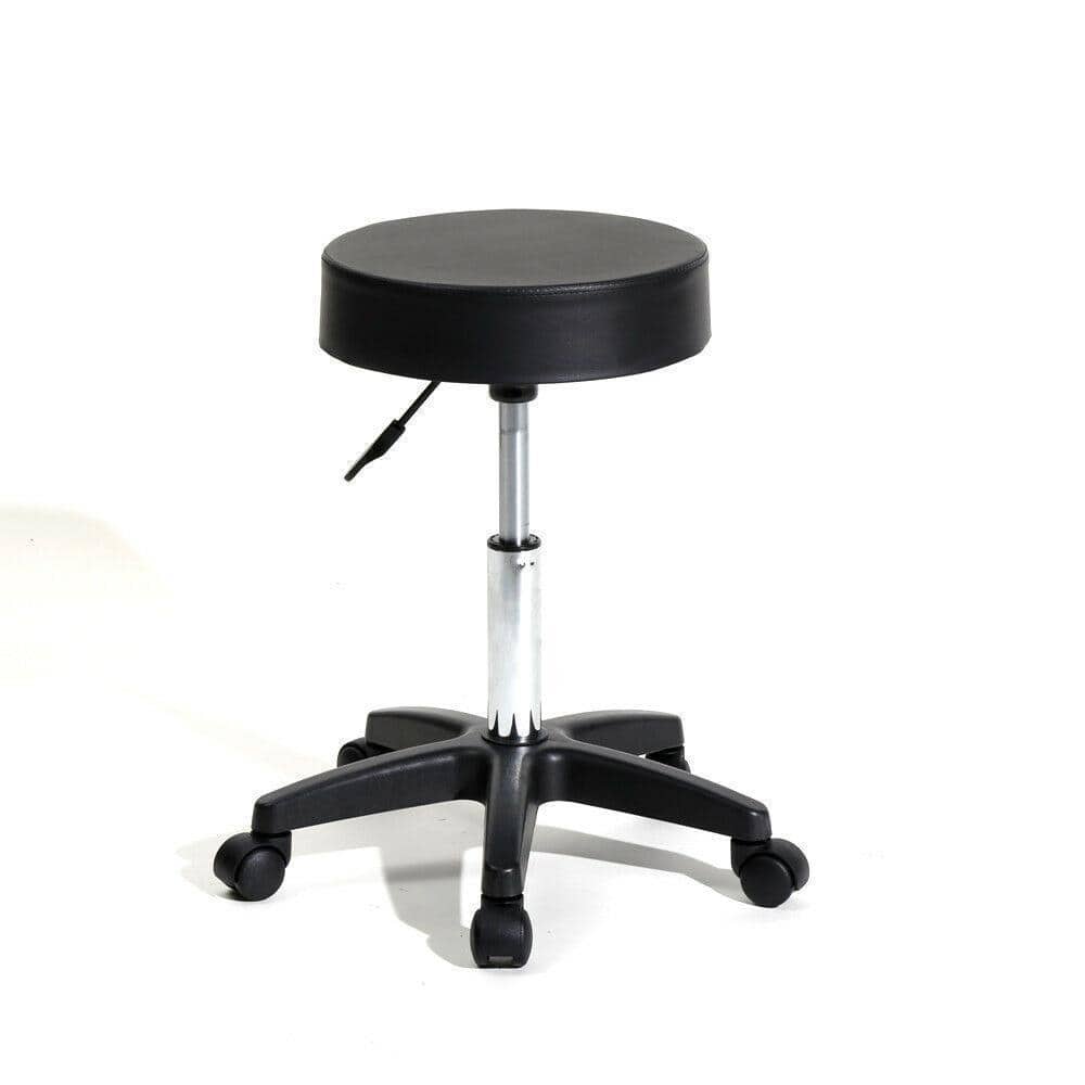 Winado - Round Rolling Stool Chair Height Adjustable Swivel Work SPA Medical Salon Stool - Black
