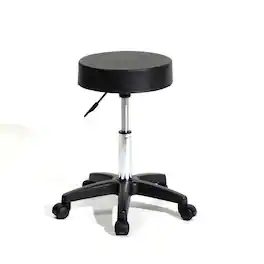 Winado - Round Rolling Stool Chair Height Adjustable Swivel Work SPA Medical Salon Stool with PU Leather and Height Adjustable - Black