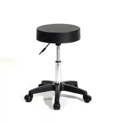 Front. Winado - Round Rolling Stool Chair Height Adjustable Swivel Work SPA Medical Salon Stool - Black.