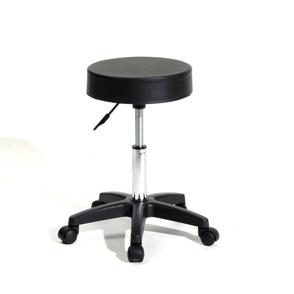Front. Winado - Round Rolling Stool Chair Height Adjustable Swivel Work SPA Medical Salon Stool - Black.