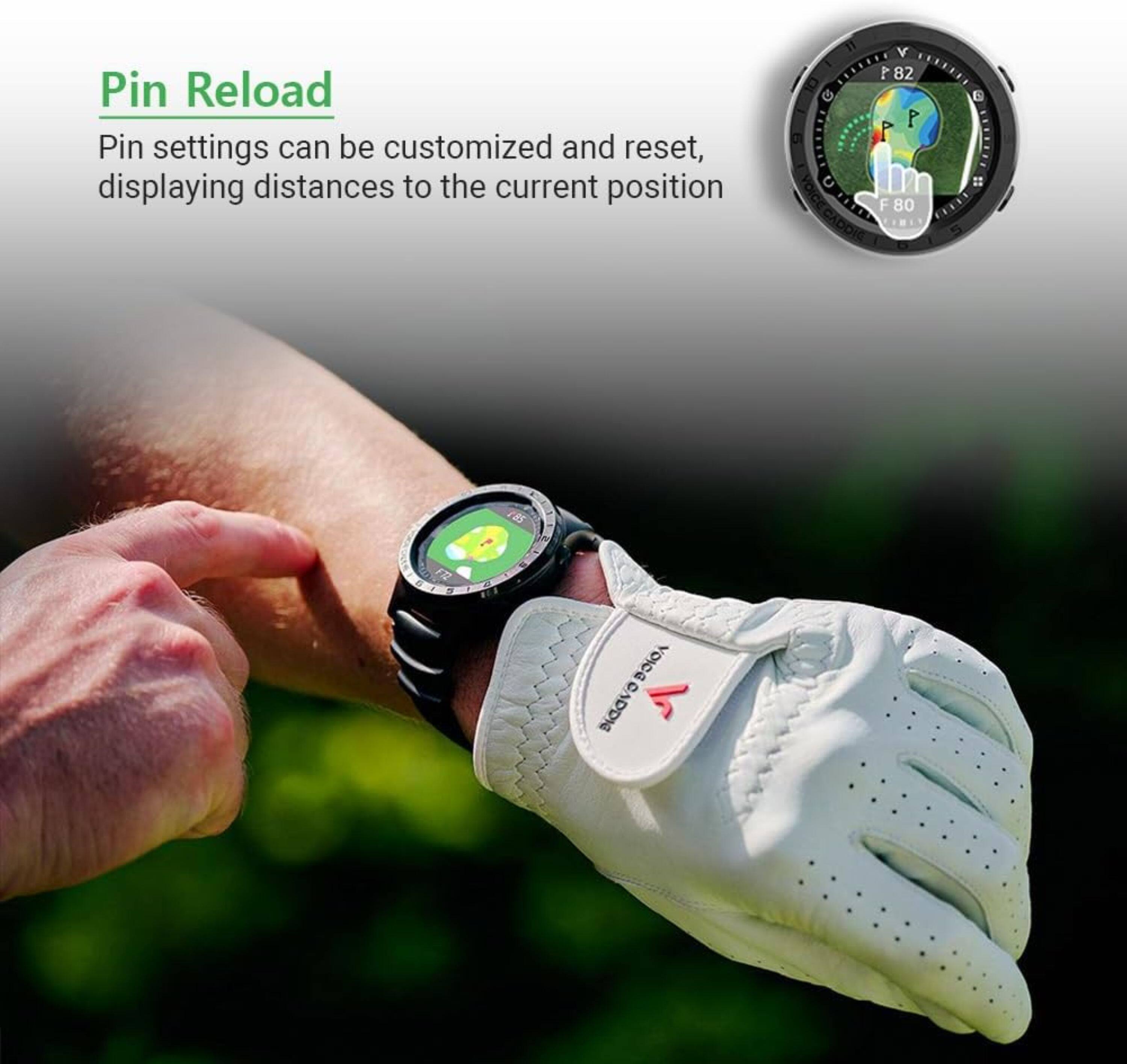 Pin Reload Pin settings can be customized and reset, displaying distances to the current position.