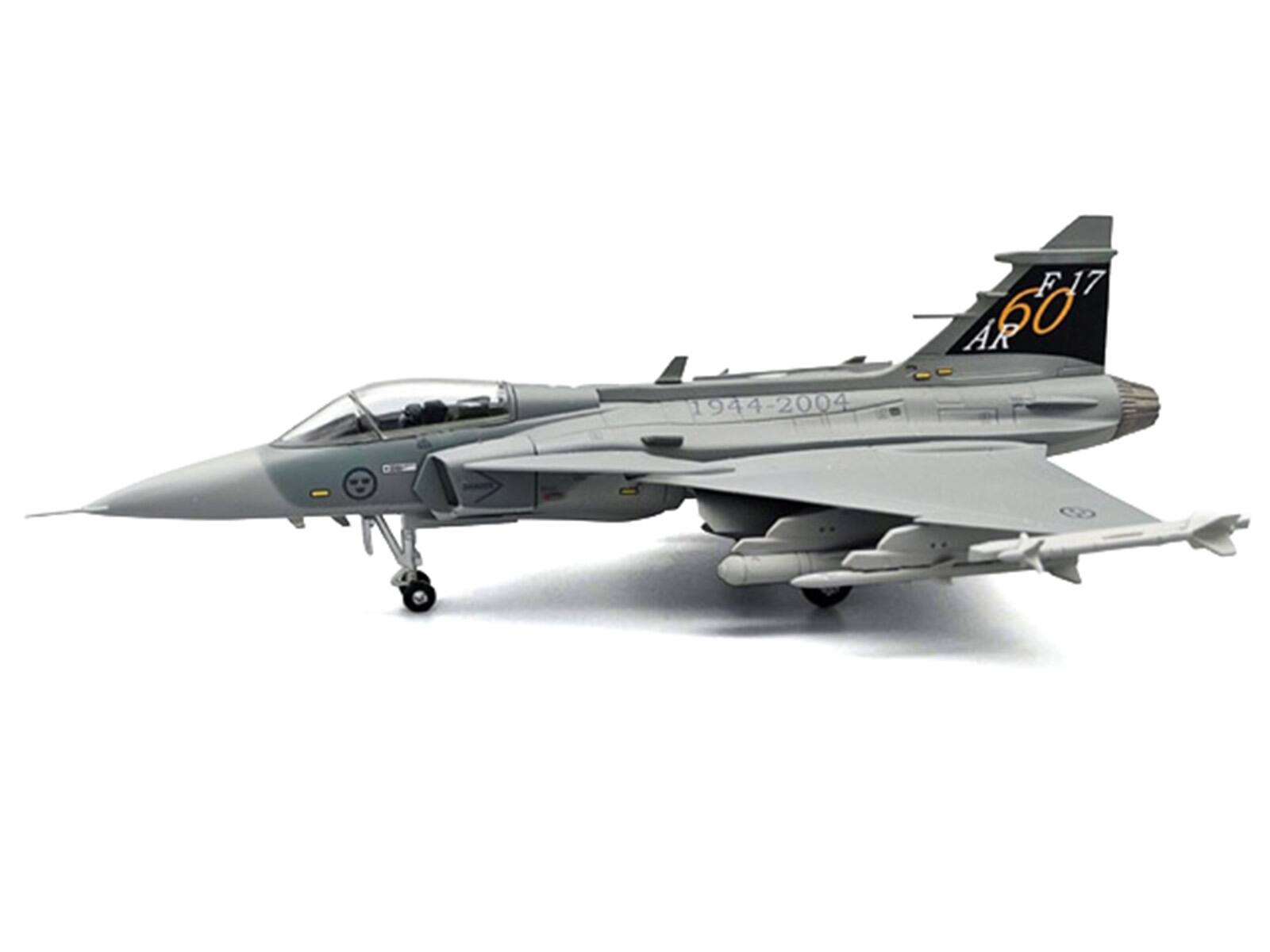 Alt View 1. Aviation 72 - Saab JAS 39A Gripen Fighter Aircraft "Ronneby Air Show" (2004) Swedish Air Force 1/72 Diecast Model by Aviation 72.