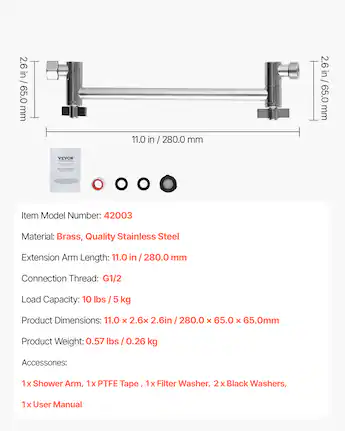 Shower Extension Arm, Height & Angle Adjustable Shower Extender Arm Shower Extension Arm, Height & Angle Adjustable Shower Extender Arm