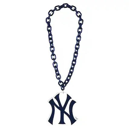 Front. WinCraft - New York Yankees Big Chain Logo Necklace - Multicolor.