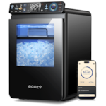 Ecozy - Smart Nugget Ice Maker Countertop with APP Control, 44lbs/24H Chewable Ice - Black