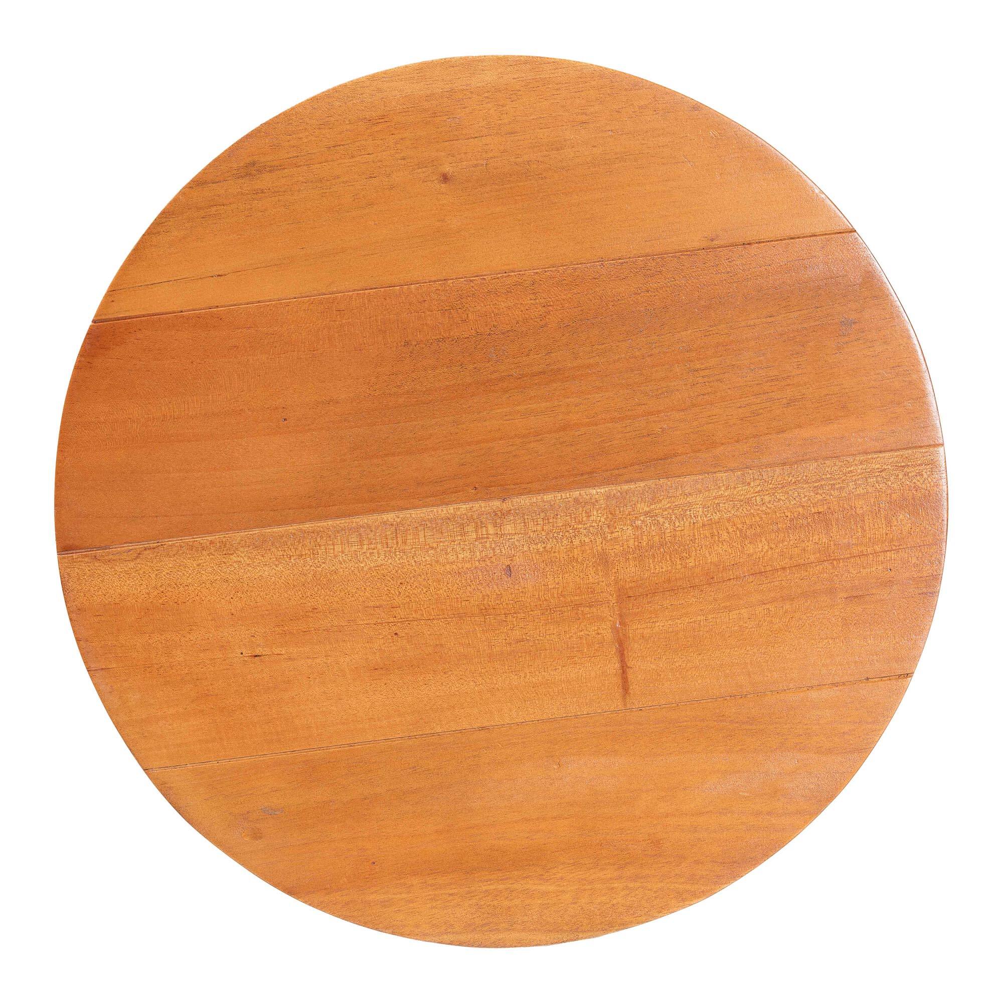 Back. bali & pari - Derenik Natural Rattan and Mahogany Wood End Table - Accent Side Table with Woven Basket Base, Coastal Style - Natural/Light Brown.