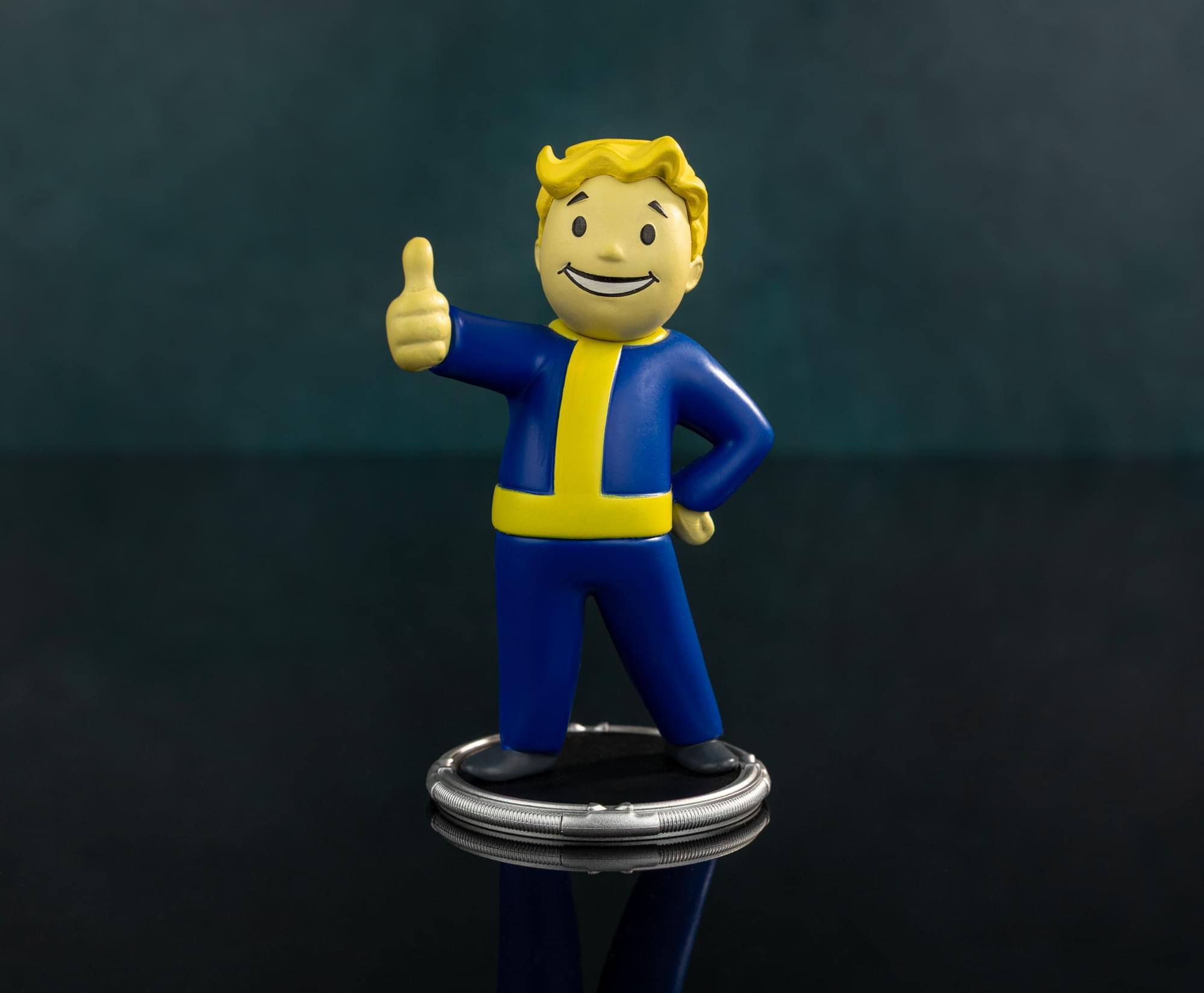Alt View 2. Toynk - Fallout Vault Boy Thumbs-Up 3-Inch Mini Figure - Blue.