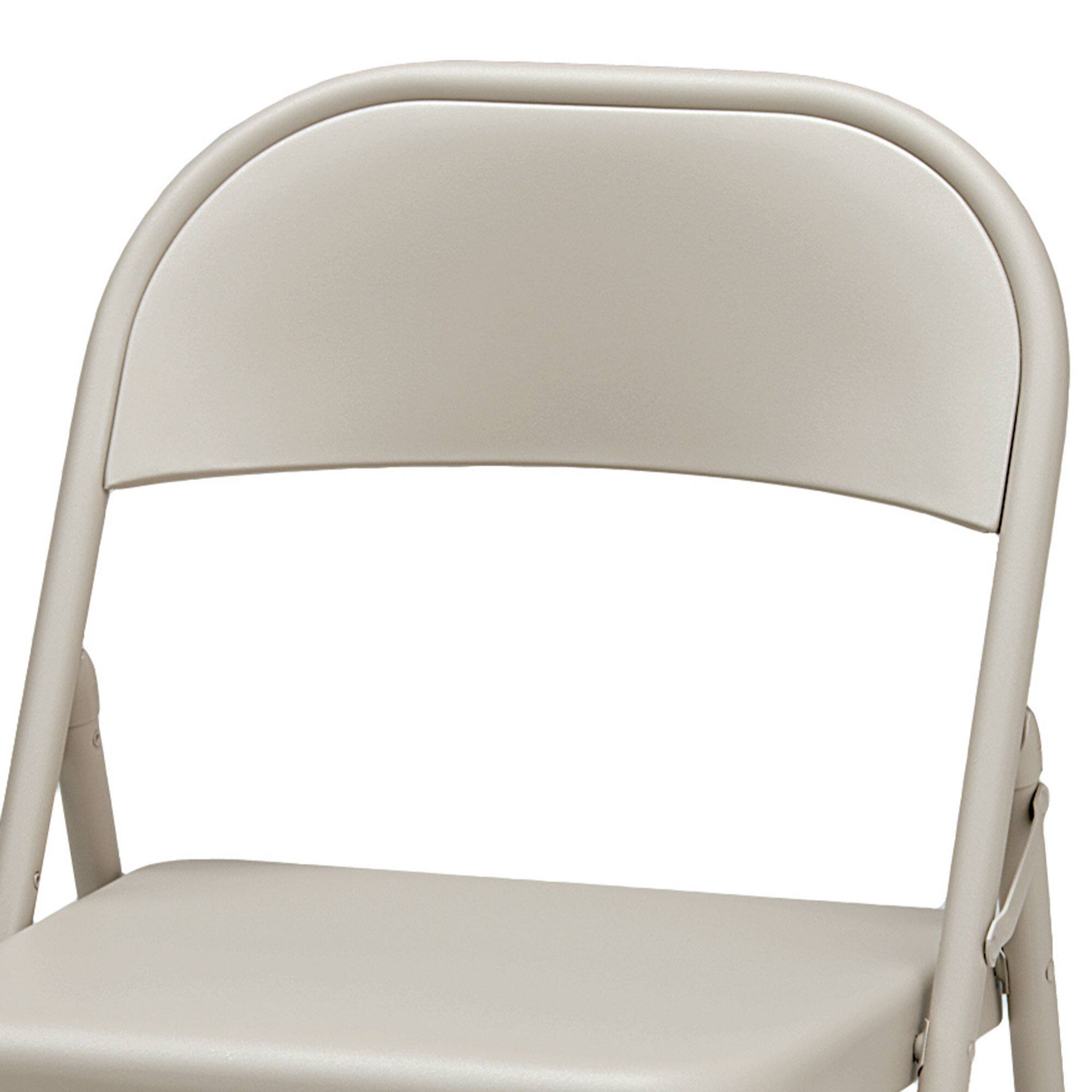 Alt View 10. MECO - MECO Sudden Comfort All Steel Indoor Outdoor Folding Chair, Buff Lace (Set of 4) - Buff Lace.