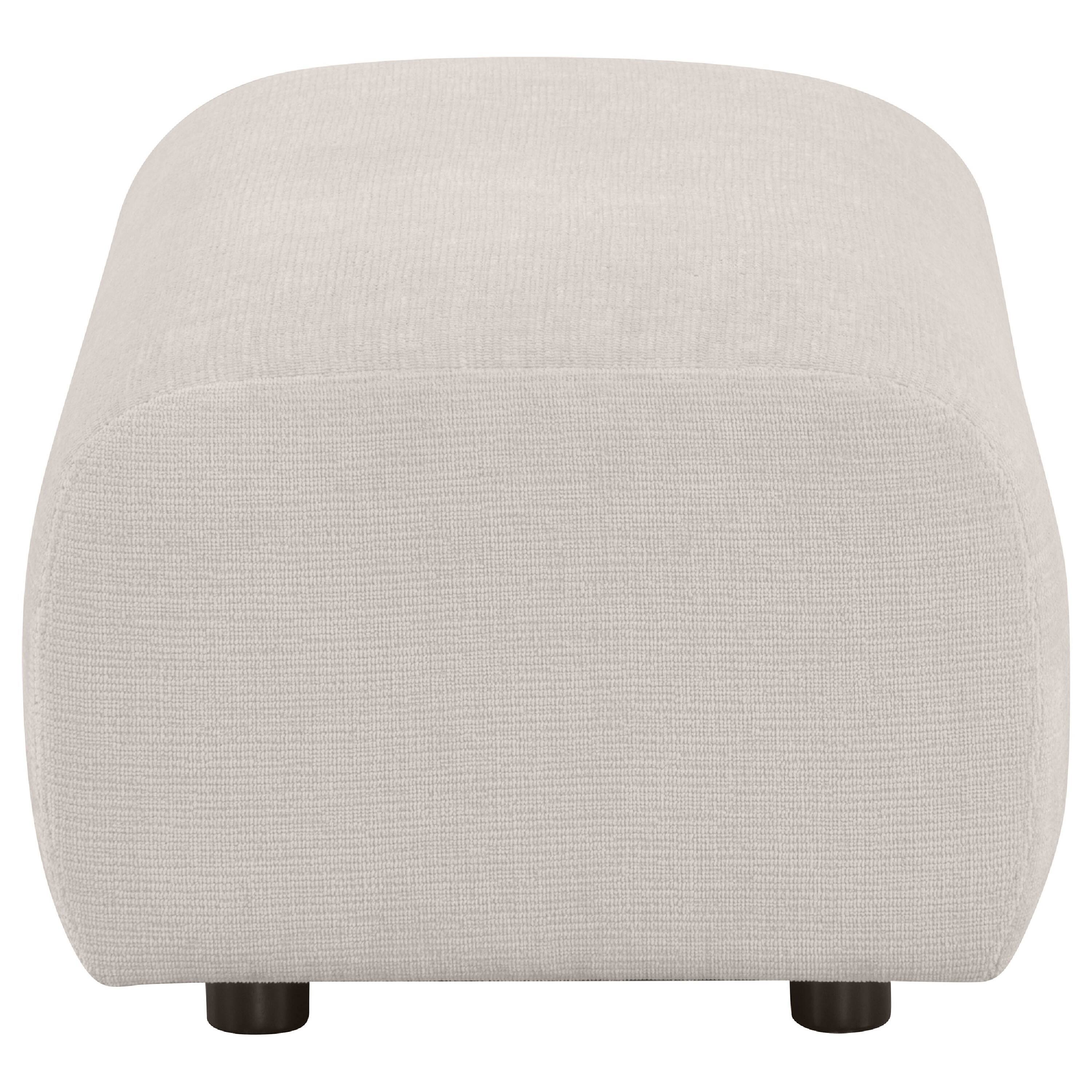 Alt View 2. Manhattan Lane - Becy Ottoman, Burnt Orange Chenille Upholstery, 33 Inch Curvy Frame - Ivory, Black.