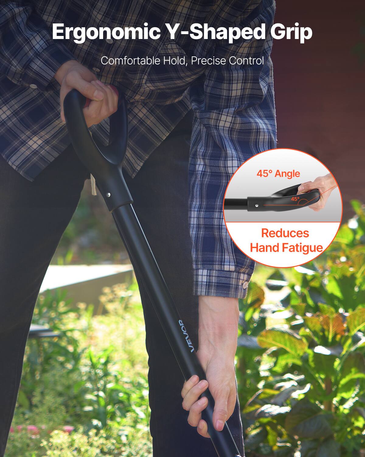 Ergonomic Y-Shaped Grip  
Comfortable Hold, Precise Control  

45° Angle  
Reduces Hand Fatigue