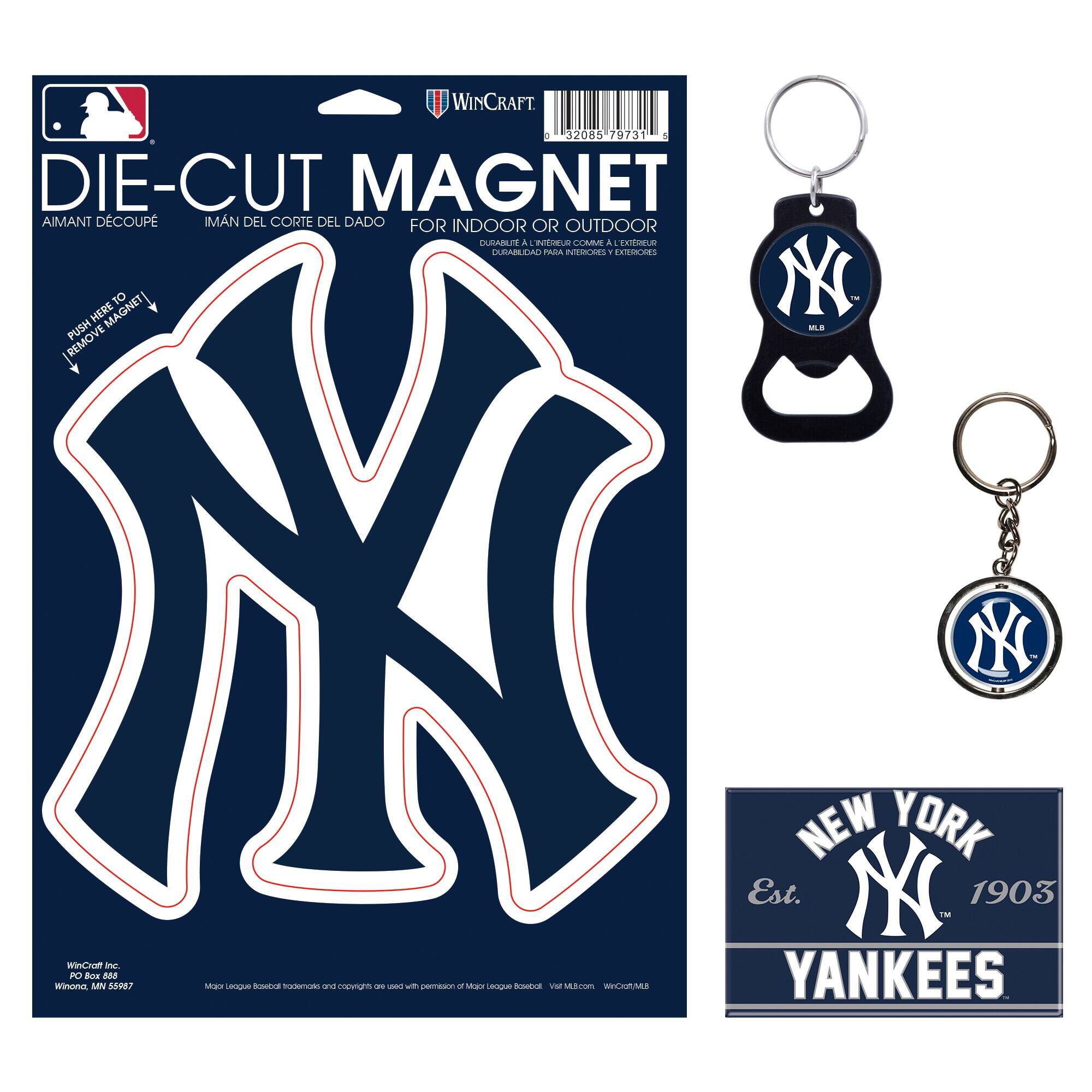 WinCraft - New York Yankees 4-Pack Key Rings and Magnets Set - Multicolor